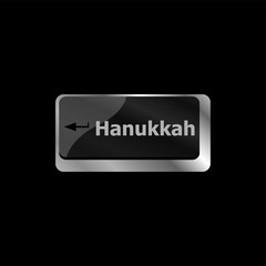 Poster - keyboard key with Hanukkah word on it