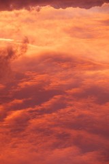Wall Mural - red sunrise cloudscape, top view