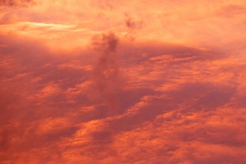 Wall Mural - red sunrise cloudscape, top view