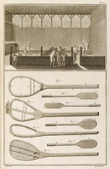 Real Tennis - Racquets. Date: 1771