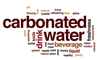 Sticker - Carbonated water animated word cloud, text design animation.