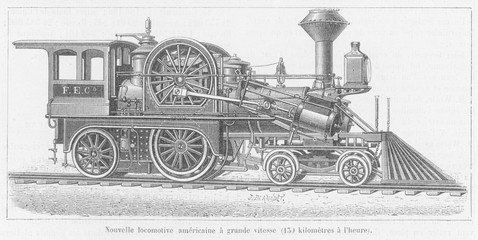 Wall Mural - Fontaine express train. Date: 1882
