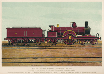Wall Mural - Midland Loco 117. Date: 1900