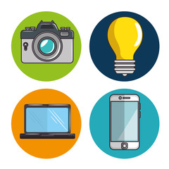 Poster - social media icons set vector illustration graphic design