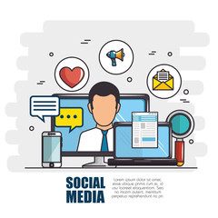 Poster - social media network concept vector illustration graphic design