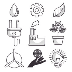 Poster - set of enviromental recycle ecology icon  vector illustration graphic design