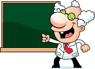 Wall Mural - Cartoon Mad Scientist Chalkboard