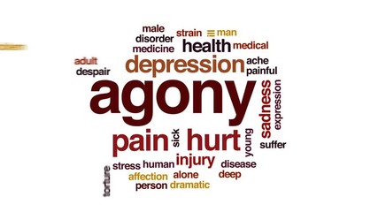 Wall Mural - Agony animated word cloud, text design animation.