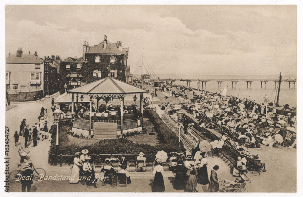 Deal Bandstand. Date: circa 1905 - obrazy, fototapety, plakaty 