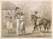 Preparing for riding in India  1860  British raj. Date: 1860