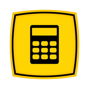 gelbes Schild - Icon - Taschenrechner