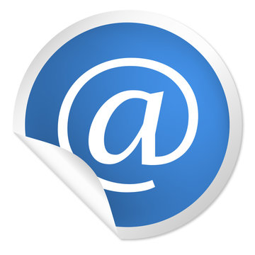 runder Sticker blau - At Zeichen