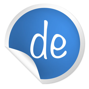 runder Sticker blau - .de Webadresse