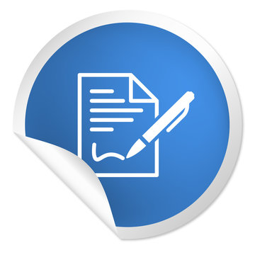 runder Sticker blau - Vertragsabschluss