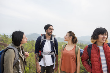 Wall Mural - Friends Explore Nature Outdoors Concept