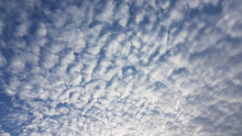 The Scatter Wave Of White Clouds In Blue Sky
