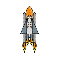 Poster - rocket space isolated icon vector illustration design