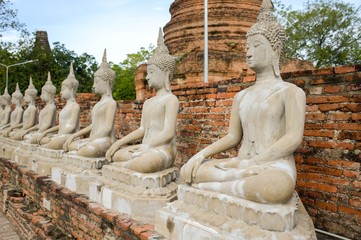 buddha statue in Ayutthaya temple at Thailand