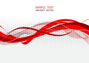 Red and gray wave abstract vector