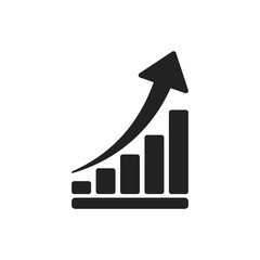 Growth chart icon. Grow diagram flat vector illustration. Business concept.