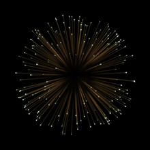 Abstract Gold Fireworks Light Effect Background For Premium Product Design.