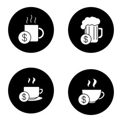 Poster - Buy drinks glyph icons set