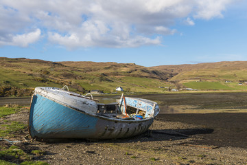 Old blue Shipwreck Scotland