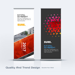 Wall Mural - Abstract business vector set of modern roll Up Banner stand design template with colourful diagonal triangular shapes