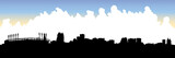 Fototapeta Paryż - Skyline silhouette oft he city of Cleveland, Ohio, USA.