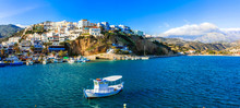 Picturesque Village Agia Galini In Crete Island. Greece