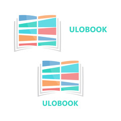 Sticker -  colored book logo concept