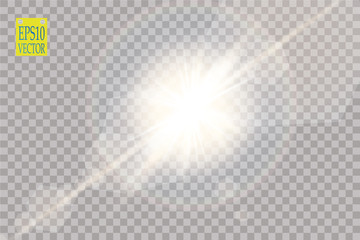 Wall Mural - vector transparent sunlight special lens flare light effect.
