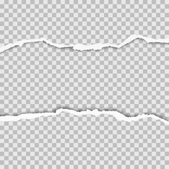 Wall Mural - Snatched middle of transparent paper with torn edges and space for text, ad and other aims. Vector template paper design.