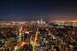 Fototapeta Nowy Jork - Aerial view of New York City at sunset