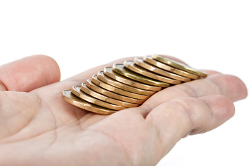 Poster - hand holding coins