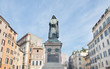  Giordano Bruno statue at the Campo Dei Fiori square in Rome, Italy