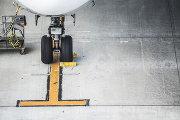 Wall Mural - Wheel of passenger aircraft