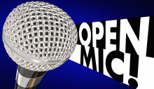 Open Mic Microphone Mike Night 3d Illustration