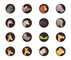 Sticker - Round Animal Avatars Collection