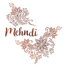 Hand Drawn Template For Mehndi Ornate Ethnic Ornament Or Flash Tattoo Design Vector Illustration