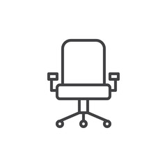 Executive seat line icon, outline vector sign, linear style pictogram isolated on white. Office chair symbol, logo illustration. Editable stroke. Pixel perfect graphics