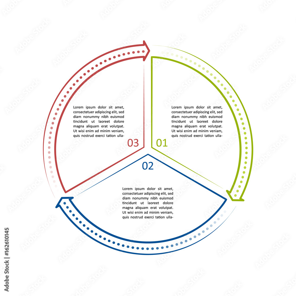 Circle infographic template 3 steps. For presentation and design ...