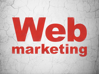 Web development concept: Web Marketing on wall background