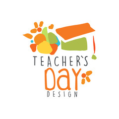 Canvas Print - Teachers Day label design, back to school logo graphic template