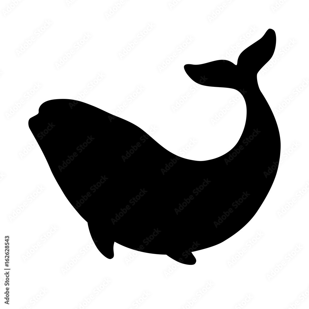 Black Isolated Silhouette Of Whale On White Background Stock Vector Black Isolated Silhouette Of Whale On White Background Stock Vector