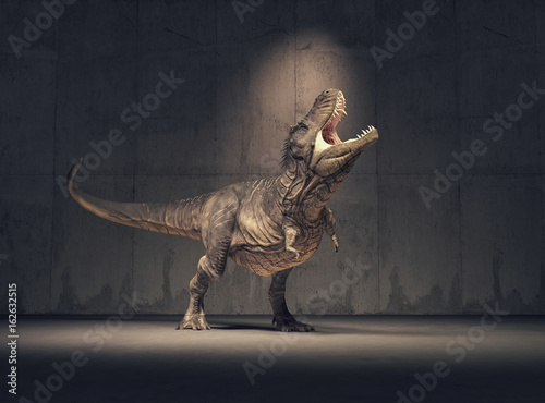 Plakaty dinozaury  pulapka-na-dinozaura-betonowy-silos-z-t-rexem