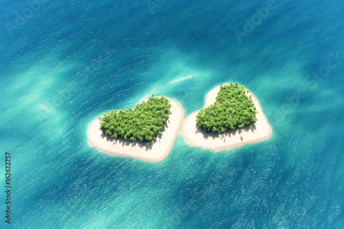 Dekoracja na wymiar  tropikalna-wyspa-w-ksztalcie-serca-na-srodku-oceanu