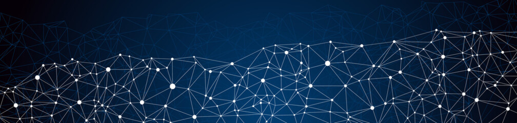 Abstract space network triangles background vector