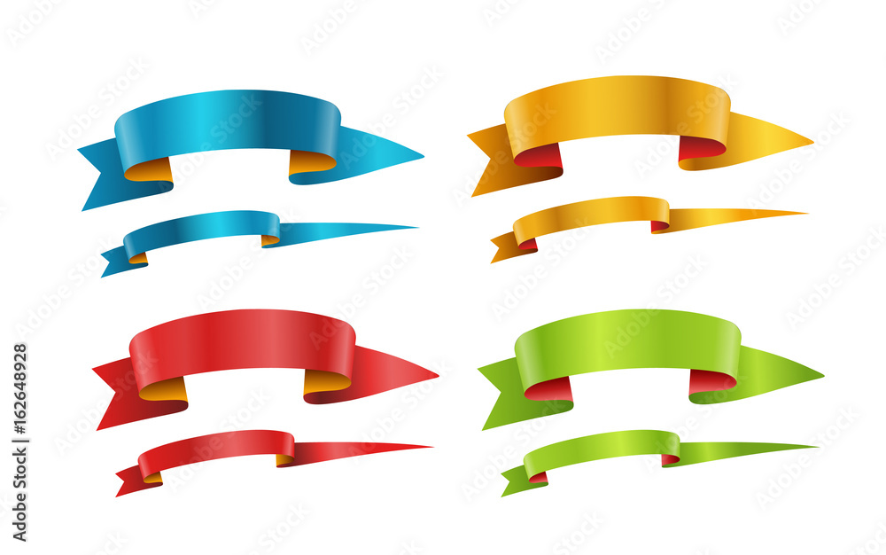 Different color ribbons vector collection. Template for a text. Banners ...