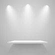 White illuminated stand on the wall. Vector mockup